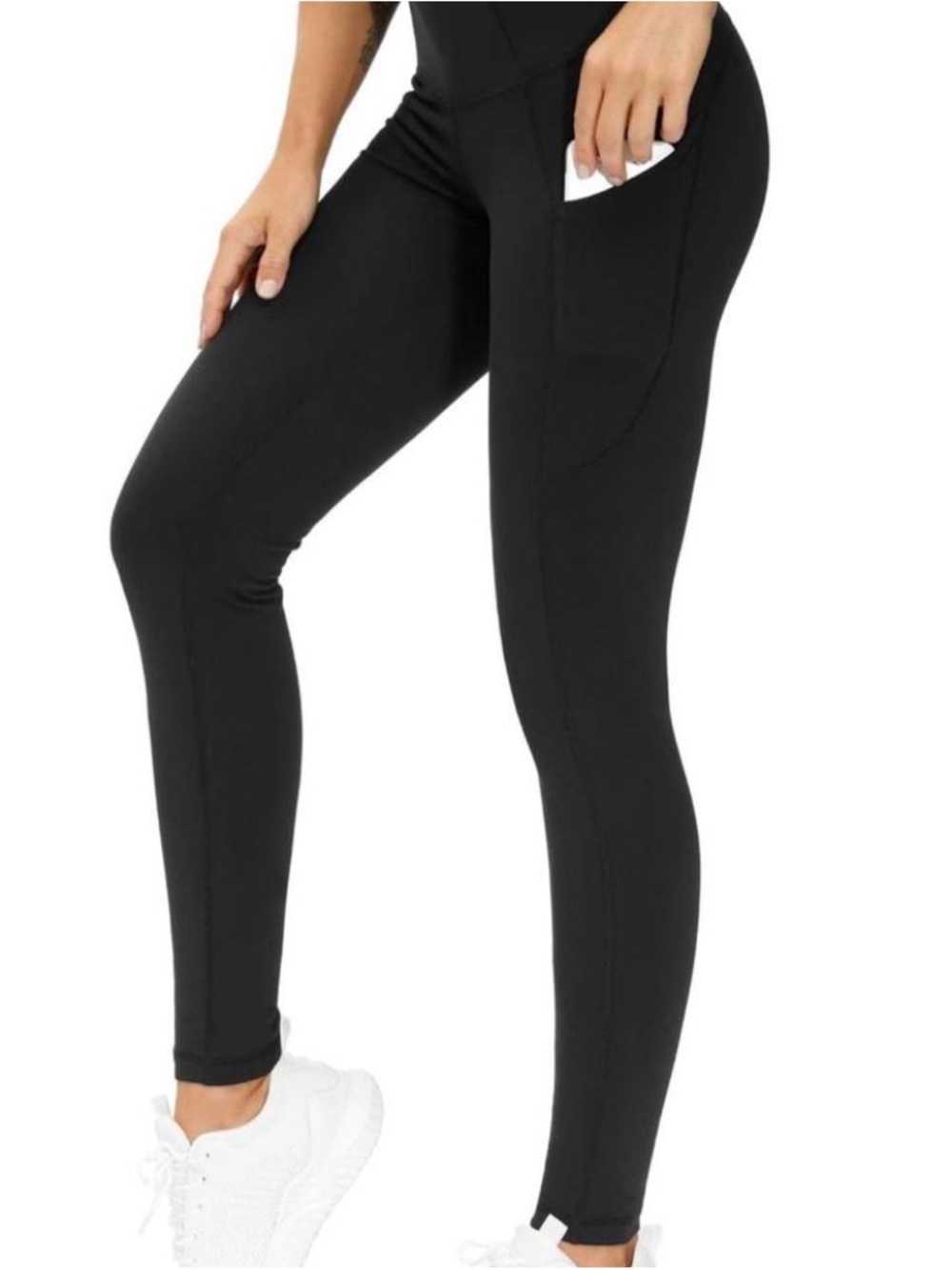 High-Waist Black Pocket Leggings - Women's Activewear
